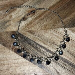 Elegant Vintage Deep Blue Coro Adjustable Necklace with Rhinestones